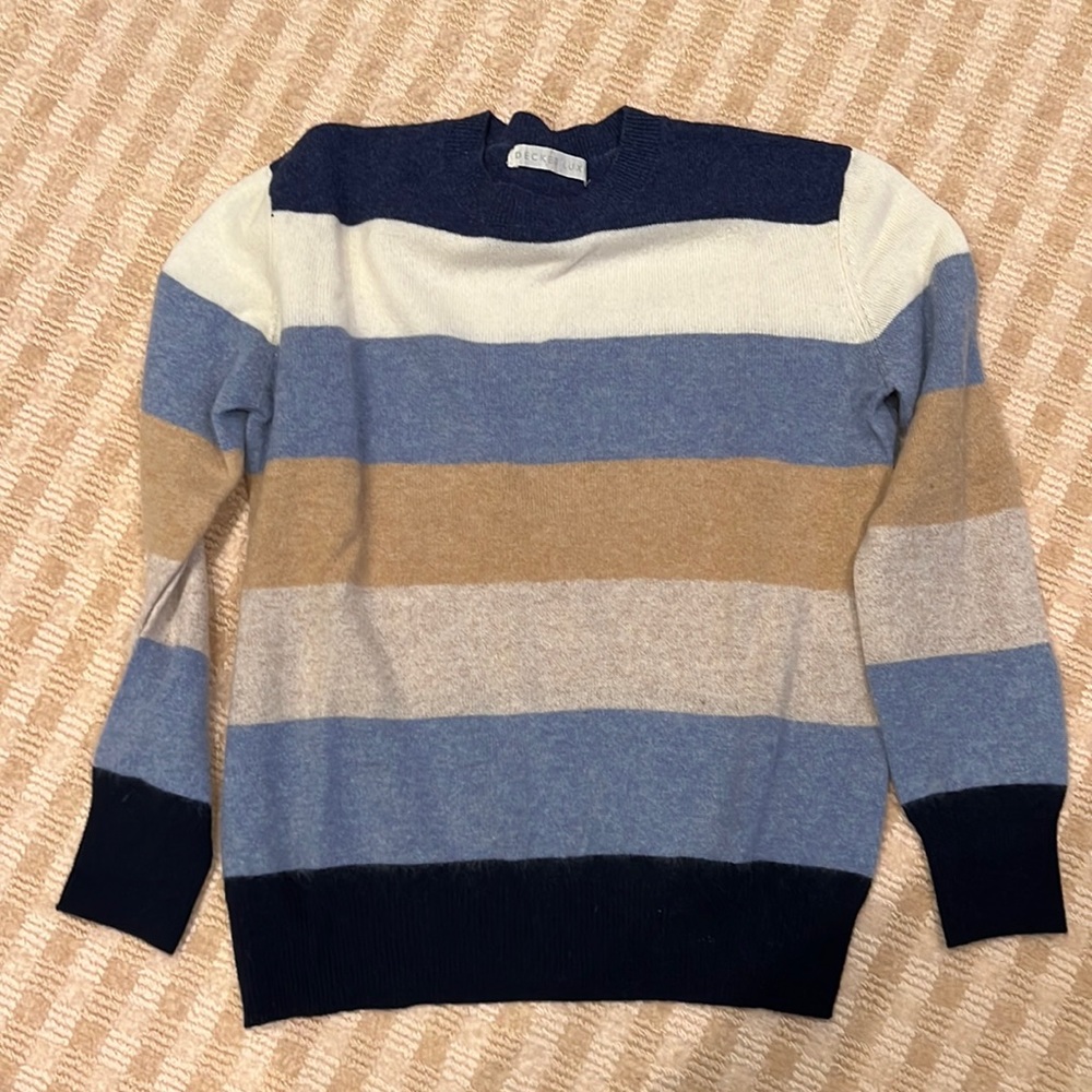 Striped 100% cashmere sweater